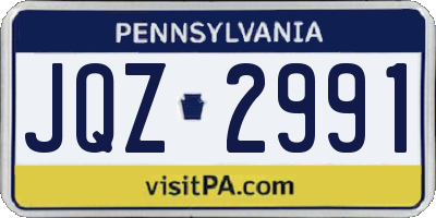 PA license plate JQZ2991