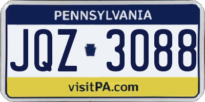 PA license plate JQZ3088