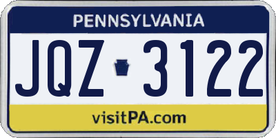 PA license plate JQZ3122