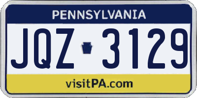 PA license plate JQZ3129