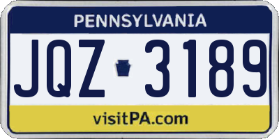 PA license plate JQZ3189