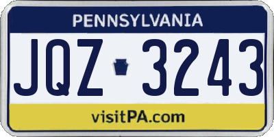 PA license plate JQZ3243