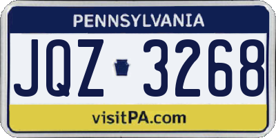 PA license plate JQZ3268