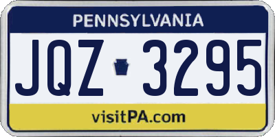 PA license plate JQZ3295
