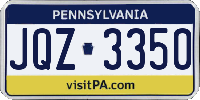 PA license plate JQZ3350