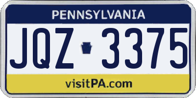 PA license plate JQZ3375