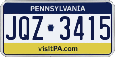 PA license plate JQZ3415