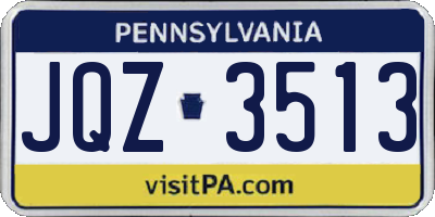 PA license plate JQZ3513