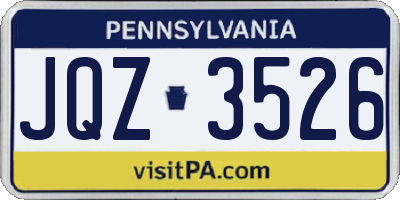 PA license plate JQZ3526