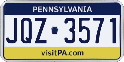 PA license plate JQZ3571