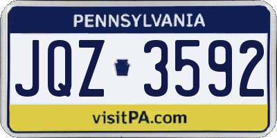 PA license plate JQZ3592