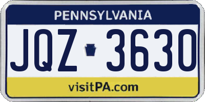 PA license plate JQZ3630