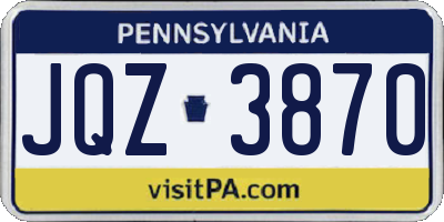 PA license plate JQZ3870