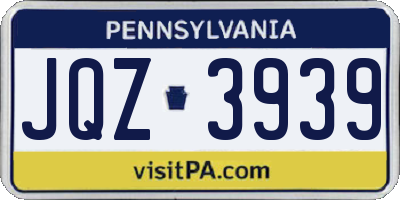 PA license plate JQZ3939