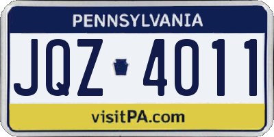 PA license plate JQZ4011