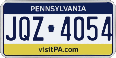 PA license plate JQZ4054