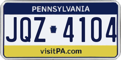 PA license plate JQZ4104