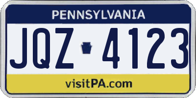 PA license plate JQZ4123