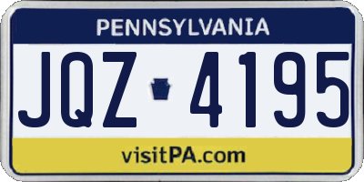 PA license plate JQZ4195