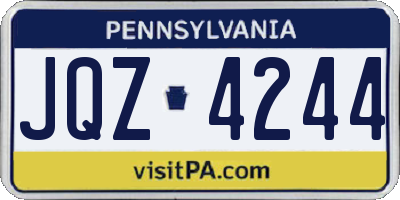 PA license plate JQZ4244