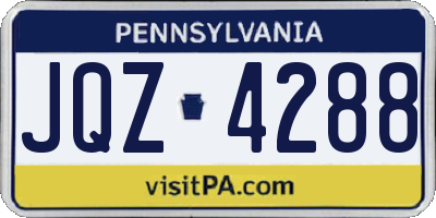 PA license plate JQZ4288