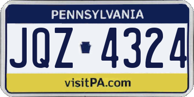 PA license plate JQZ4324