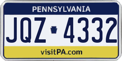 PA license plate JQZ4332