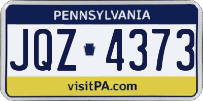 PA license plate JQZ4373