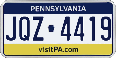PA license plate JQZ4419