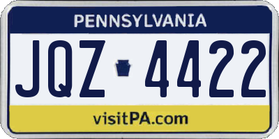 PA license plate JQZ4422