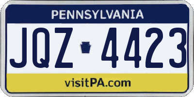 PA license plate JQZ4423