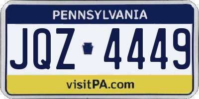 PA license plate JQZ4449