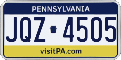 PA license plate JQZ4505