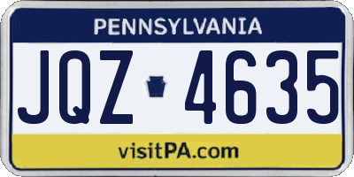 PA license plate JQZ4635