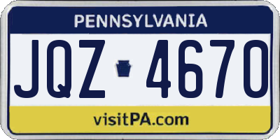 PA license plate JQZ4670