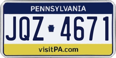 PA license plate JQZ4671