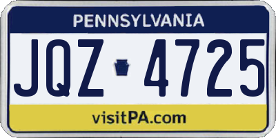 PA license plate JQZ4725