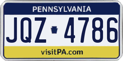 PA license plate JQZ4786