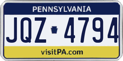 PA license plate JQZ4794