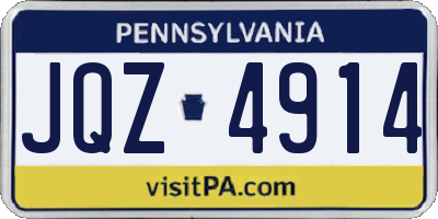 PA license plate JQZ4914