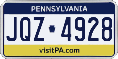 PA license plate JQZ4928