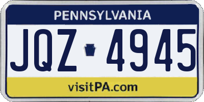 PA license plate JQZ4945