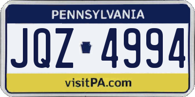 PA license plate JQZ4994
