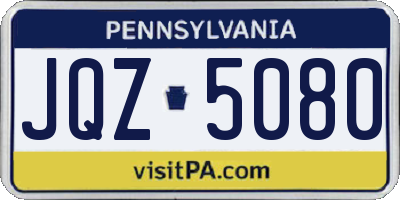PA license plate JQZ5080