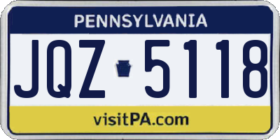 PA license plate JQZ5118