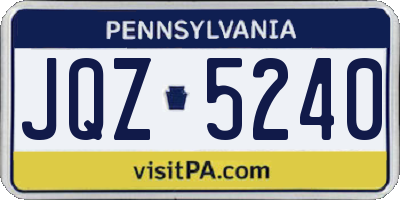 PA license plate JQZ5240
