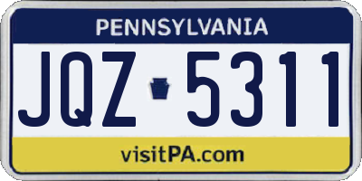 PA license plate JQZ5311