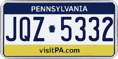 PA license plate JQZ5332
