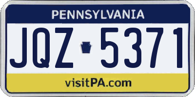 PA license plate JQZ5371