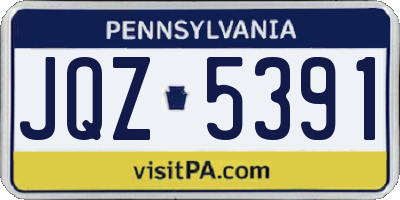 PA license plate JQZ5391